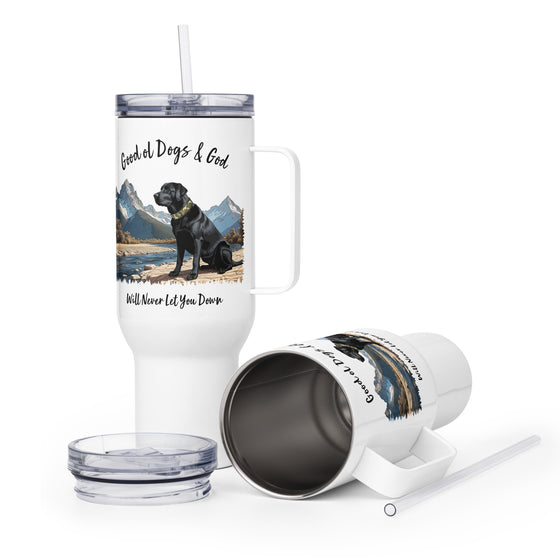 Black Lab, Good Ol Dogs & God, Stainless Steel Travel Mug, 25 or 40 oz