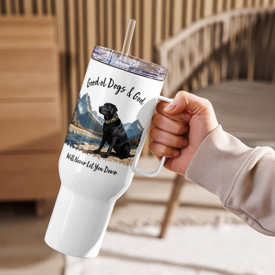Black Lab, Good Ol Dogs & God, Stainless Steel Travel Mug, 25 or 40 oz