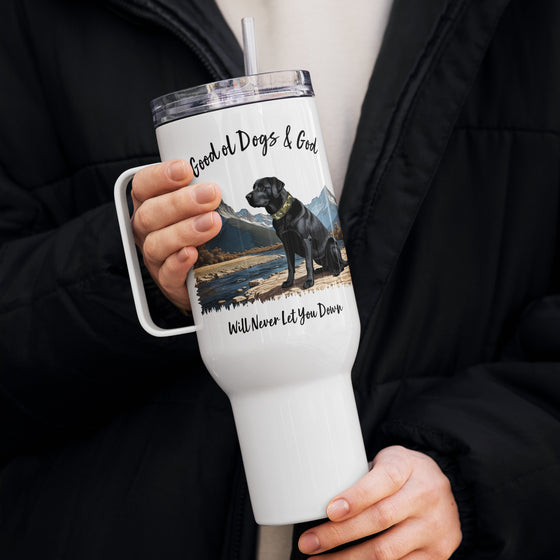 Black Lab, Good Ol Dogs & God, Stainless Steel Travel Mug, 25 or 40 oz