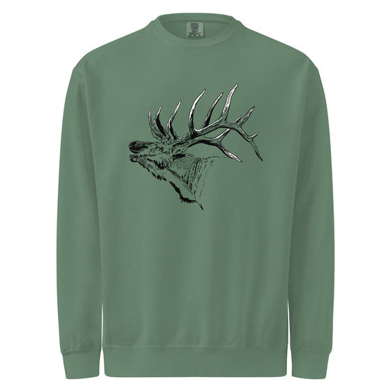 Elk Logo Vintage Wash Unisex Garment Dyed Sweatshirt