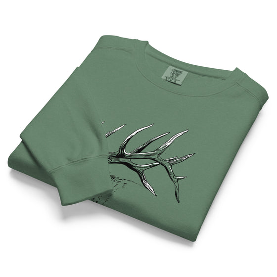 Elk Logo Vintage Wash Unisex Garment Dyed Sweatshirt