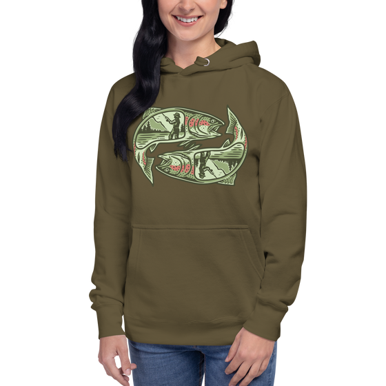 Lady Angler Hoodie, Olive