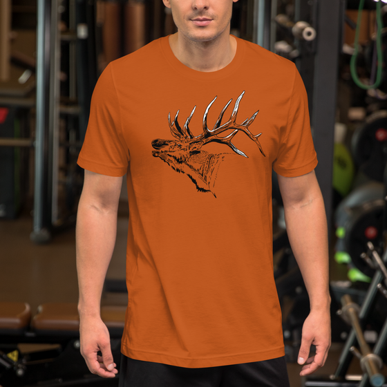 Elk Logo Men's T-Shirt, Autumn or Grey