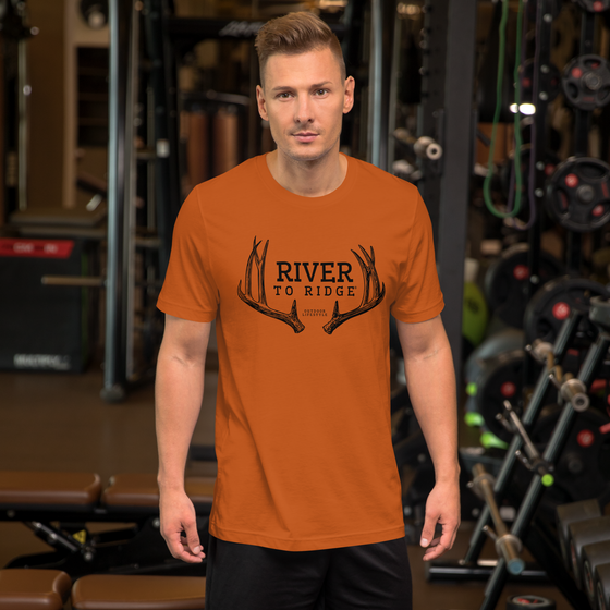 Men's River to Ridge Deer Antler T: Green, Grey or Burnt Orange