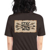 Women's Stay Wild Archery Back Print T, Ox Blood, Army or Brown
