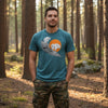 On the Edge, Men's Mountain Goat T-Shirt, Forest or Teal