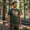 On the Edge, Men's Mountain Goat T-Shirt, Forest or Teal