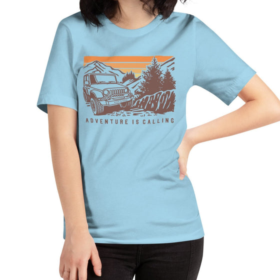 Adventure is Calling, Women's Off-roading T, Light Blue or Grey