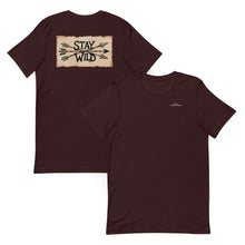  Women's Stay Wild Archery Back Print T, Ox Blood, Army or Brown