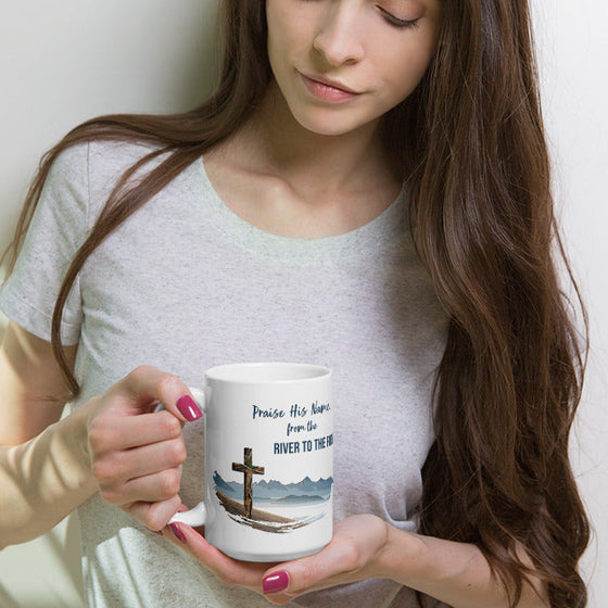 Praise His Name, Large 15oz Christian Mug