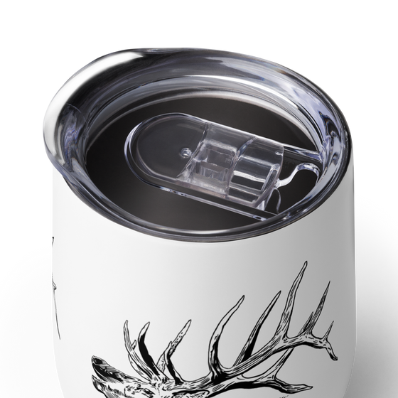 Elk Logo Double Wall Insulated Wine Tumbler w/ Lid