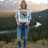 Women’s Moose Logo Vintage Washed Cropped T 100% Cotton
