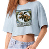 Women’s Moose Logo Vintage Washed Cropped T 100% Cotton