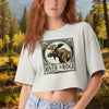 Women’s Moose Logo Vintage Washed Cropped T 100% Cotton