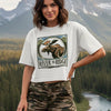 Women’s Moose Logo Vintage Washed Cropped T 100% Cotton