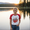 Women’s Take Me To The River Fishing Raglan Crop T