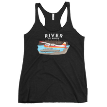  Womens Backcountry Taxi Bush Plane Logo tank top from River to Ridge Clothing Brand, Alaska bush plane Otter on a lake on floats