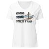 Product mockup from River to Ridge Brand Hunting Fishing Fitness and Faith T shirt